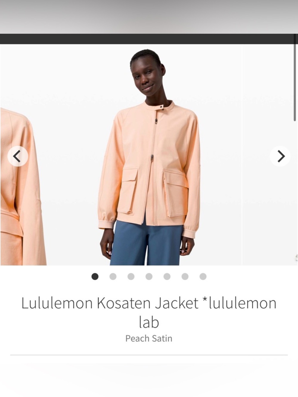 Lululemon lab Kosaten jacket peach satin XS nwot